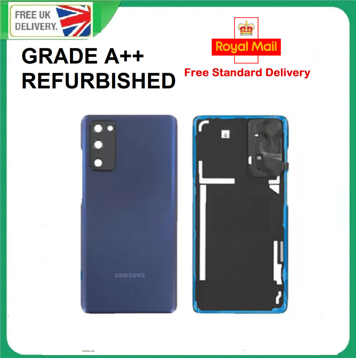 For Samsung S20 FE G780 Replacement Rear Back Glass Battery Cover Camera Lens UK