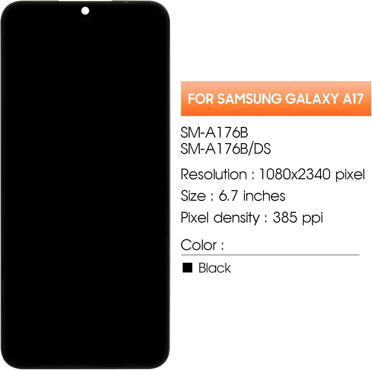 For Samsung Galaxy A17 4G A175F, A175F/DS,A176M TFT LCD Display Touch Screen