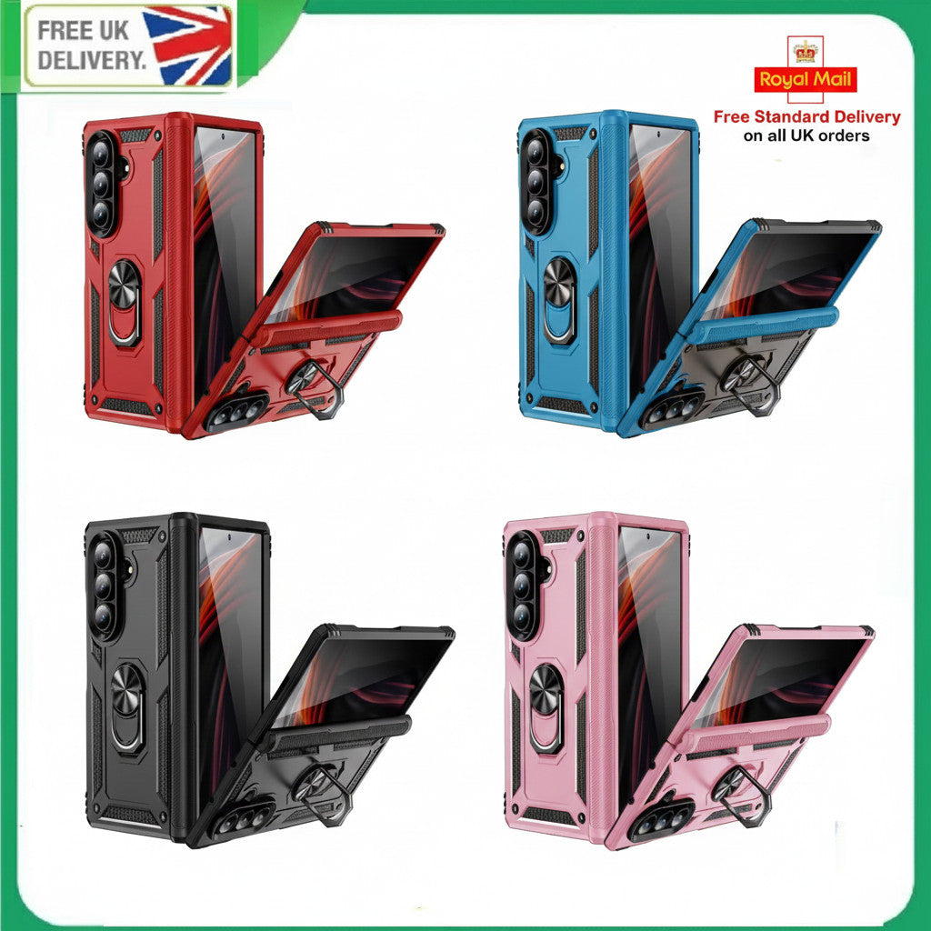 Shockproof HeavyDuty Ring Armor Case for Samsung Galaxy Z Fold 7 6 5 4
