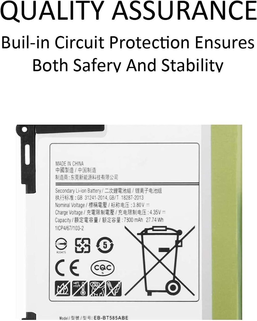 Battery For Samsung SM-T580, SM-T585, Galaxy Tab A 10.1 2016 WiFi EB-BT585ABA