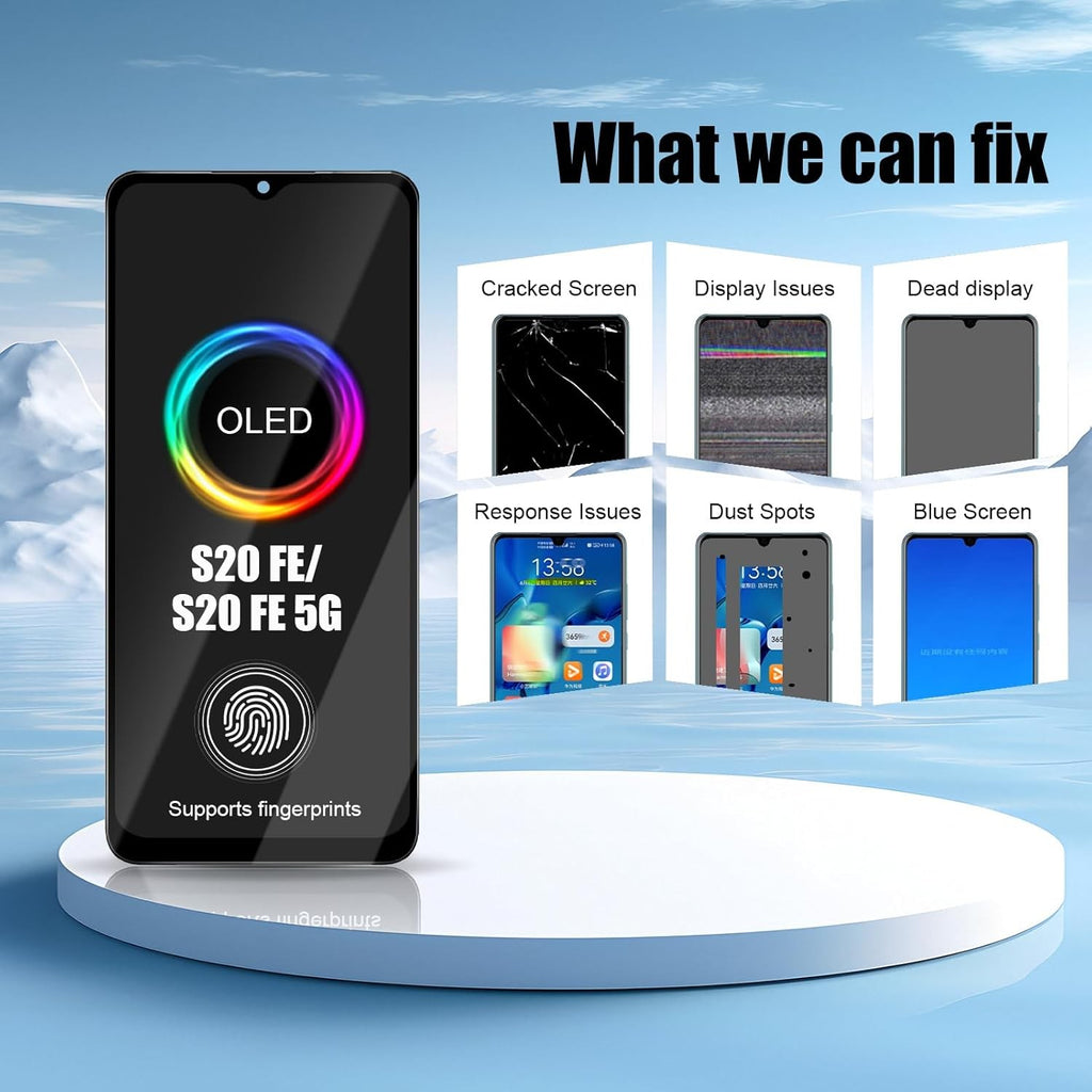 Samsung Galaxy S20 FE SM-G780/G781 OLED LCD Screen Display Touch Digitizer+Frame