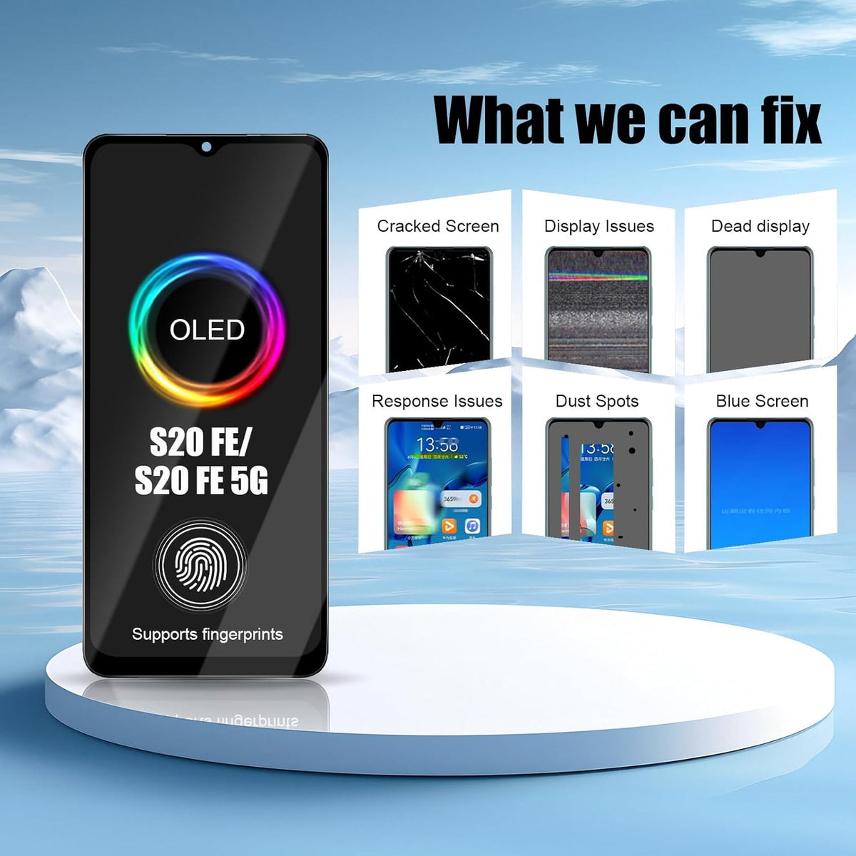Samsung Galaxy S20 FE SM-G780/G781 OLED LCD Screen Display Touch Digitizer+Frame