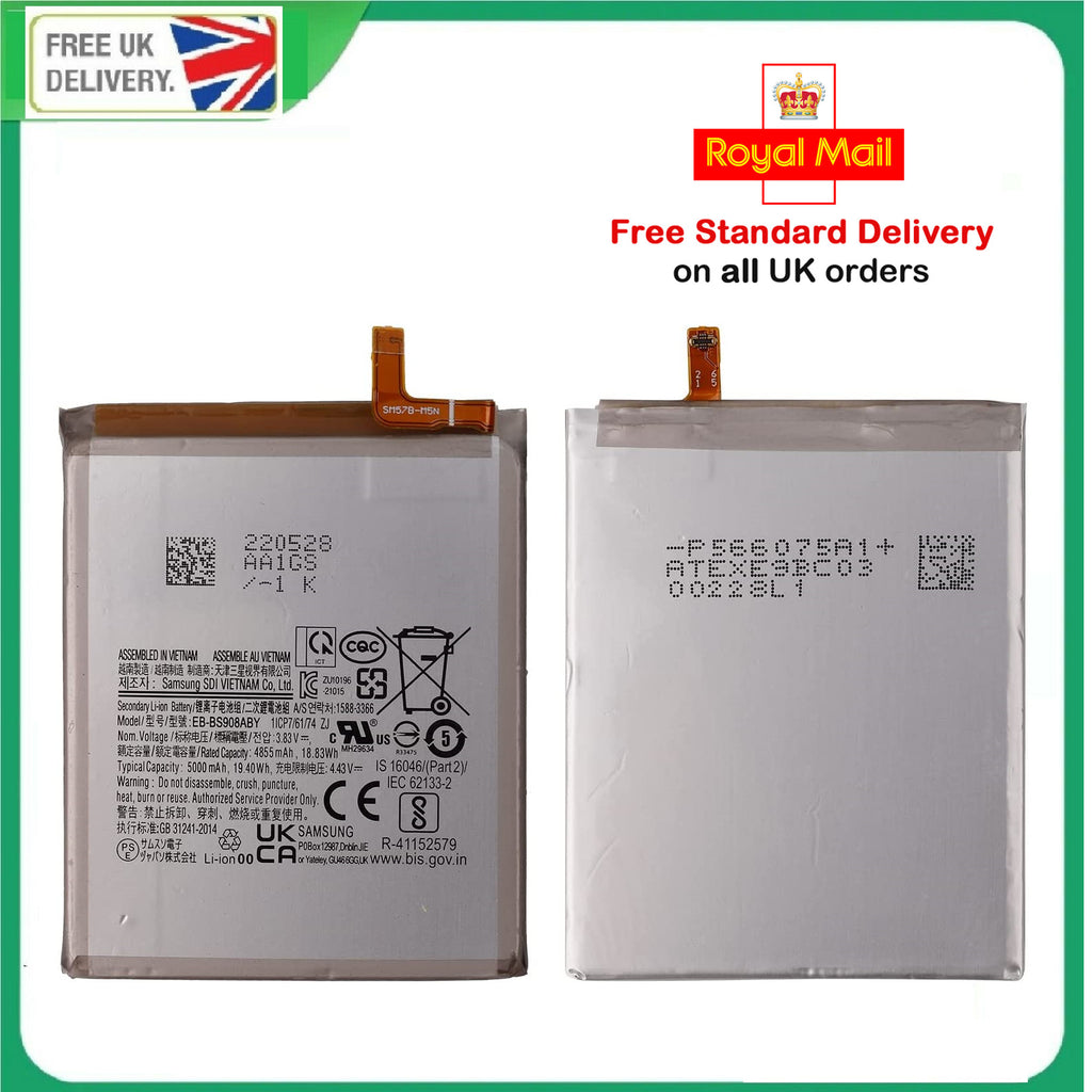 Replacement Battery For Samsung Galaxy S22 Ultra 5G SM-S908 EB-BS908ABY 5000mAh