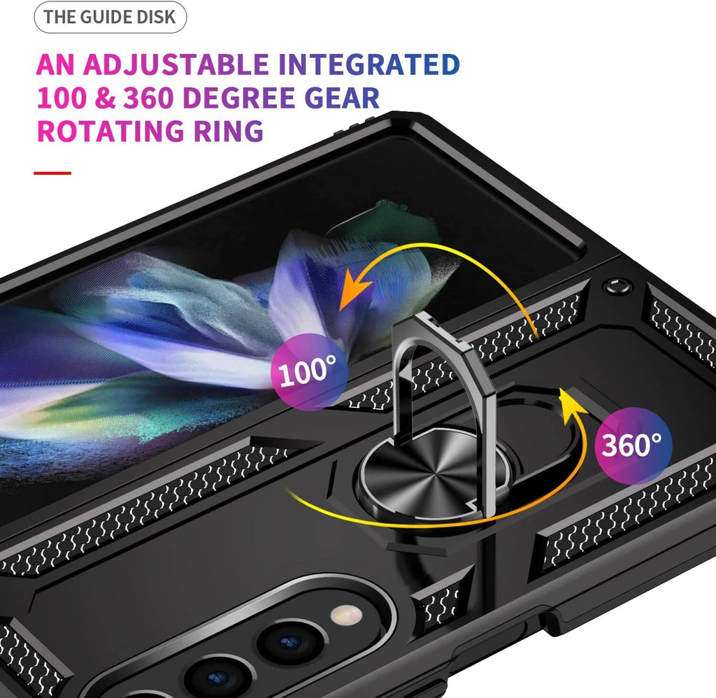 For Samsung Galaxy Z Fold 6 5 4 3 Shockproof Rugged Armor Case Ring Stand Cover