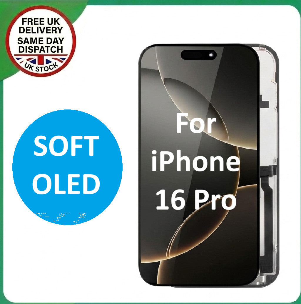 Soft OLED For iPhone 16 Pro Replacement Ultra HD Screen Touch Display Digitizer