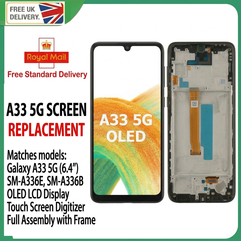 For Samsung Galaxy A33 5G SM-A336B OLED LCD Display Screen Replacement+Frame