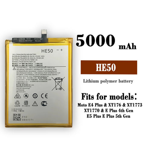 Battery Replacement for MOTOROLA MOTO E4 PLUS E5 PLUS HE50 XT1770 XT1774 XT1775
