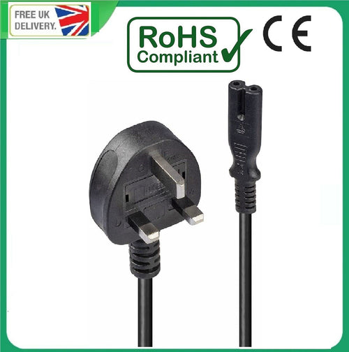 UK 2 pin figure 8 C7 mains power lead for PlayStation