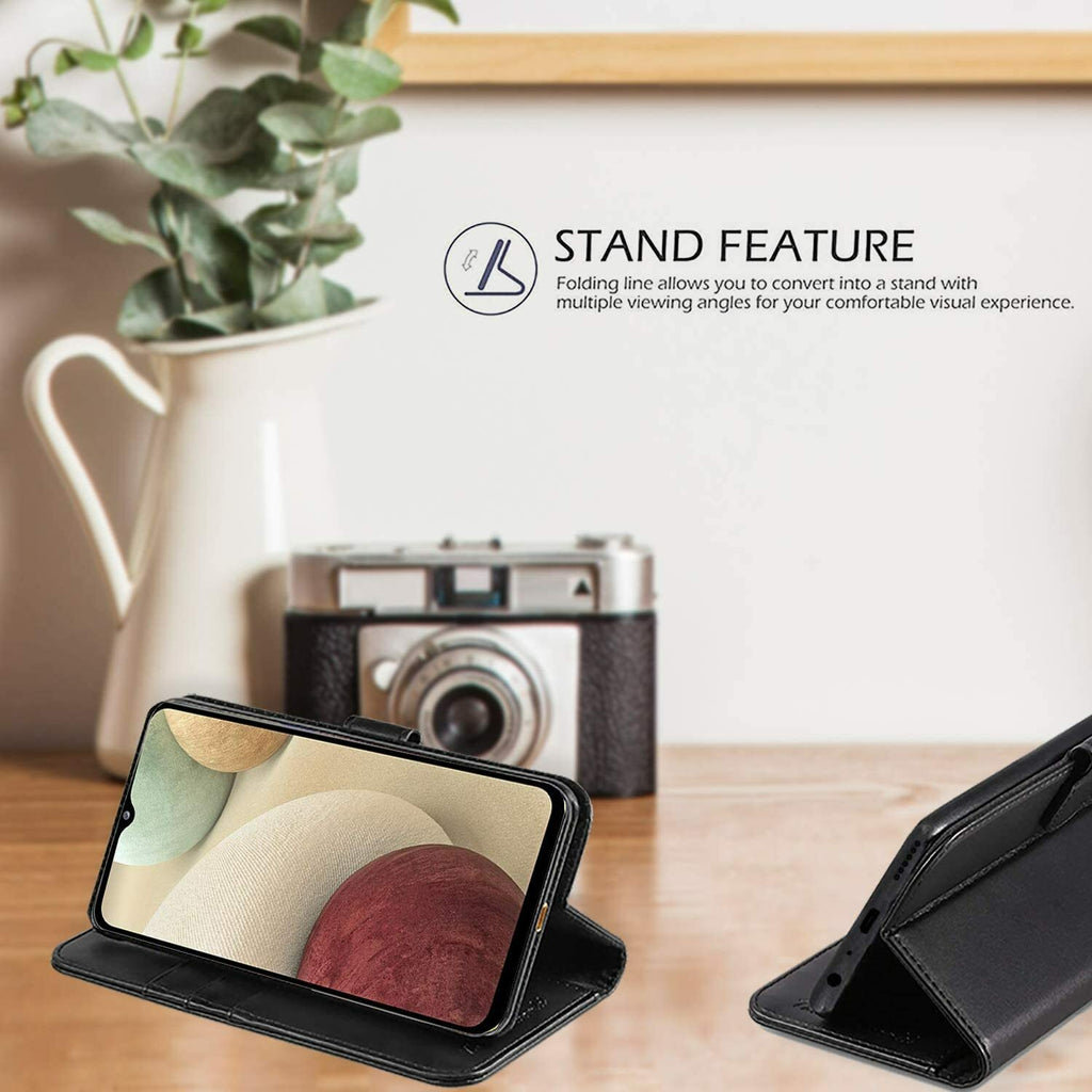 For Samsung Galaxy A12 Case Leather Wallet Book Flip Stand Cover for A12 Phone