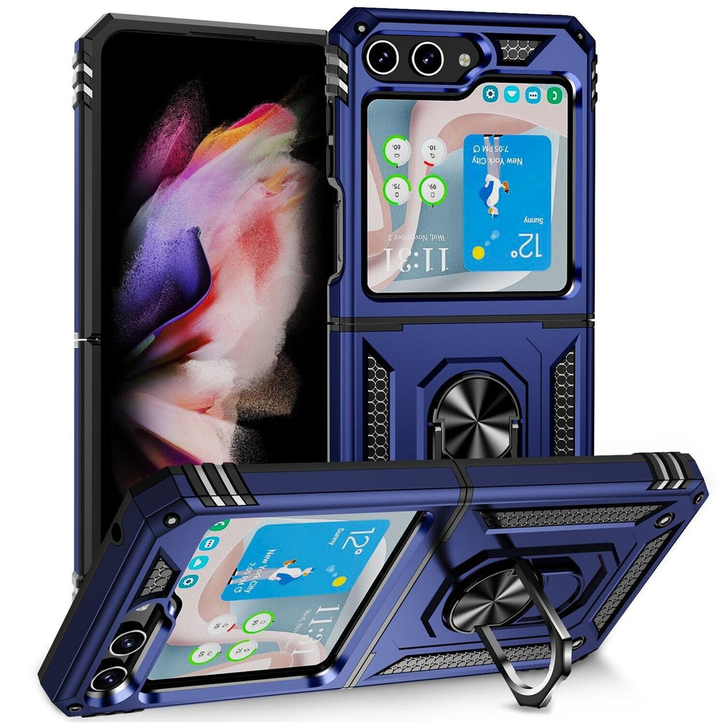 For Samsung Galaxy Z Flip 6 5 5G Case Shockproof Armor Ring Stand Phone Cover