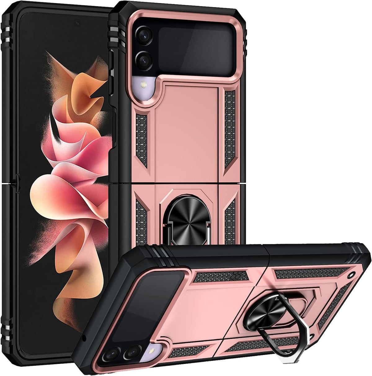 Case For Samsung Galaxy Z Flip 4 3 Shockproof Slim Ring Armor Case Z Flip 4 3