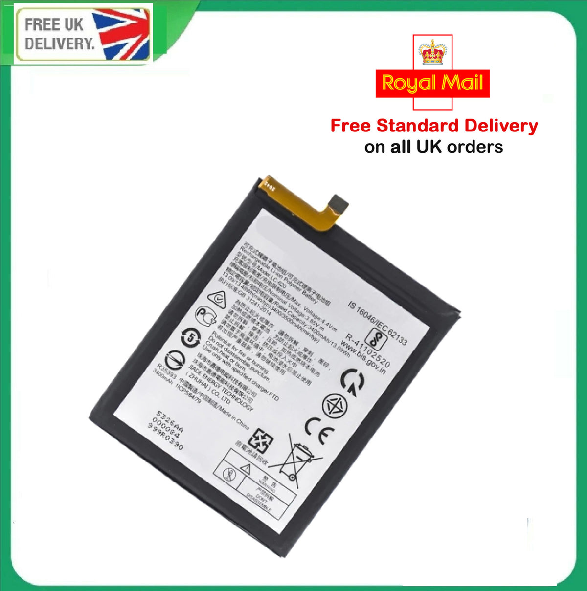 For Nokia 6.2 Battery LC-620 3500mAh TA-1200 TA-1198 TA-1201 TA-1187
