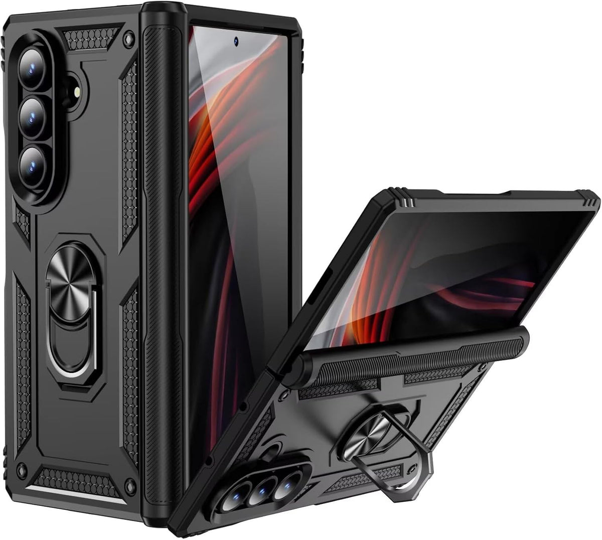 Shockproof HeavyDuty Ring Armor Case for Samsung Galaxy Z Fold 7 6 5 4