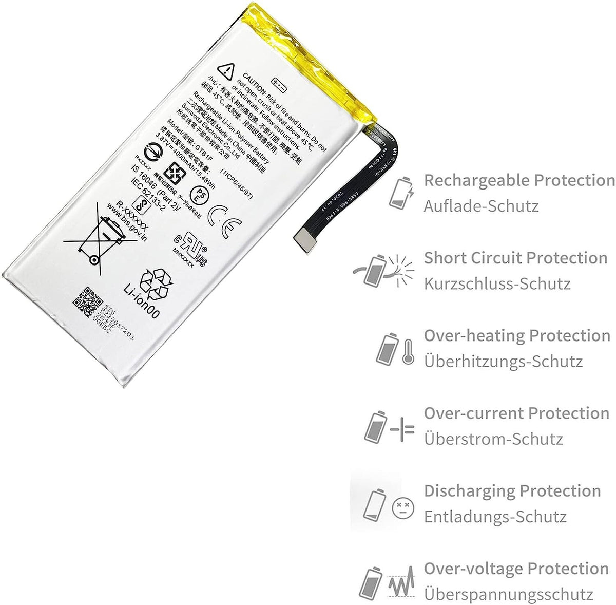 For Google Pixel 5 Battery GTB1F 4080mAh GD1YQ GTT9Q