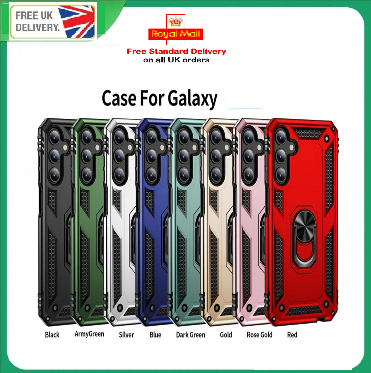Case For Samsung Galaxy A16 5G TOUGH Shockproof ARMOUR Stand Phone Ring Case