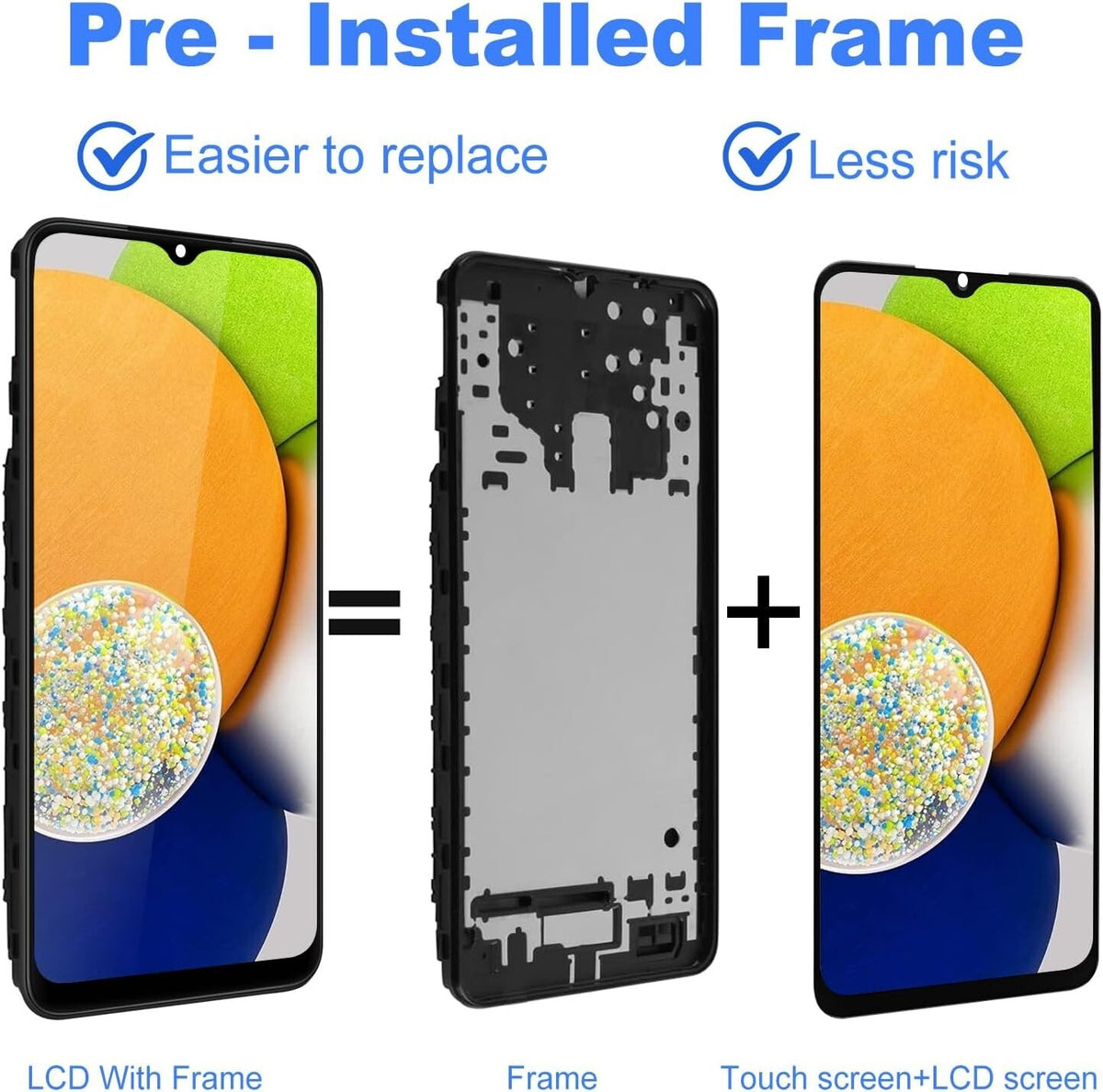 For Samsung Galaxy A03 SM-A035G LCD Display Touch Screen Replacement+Frame OEM