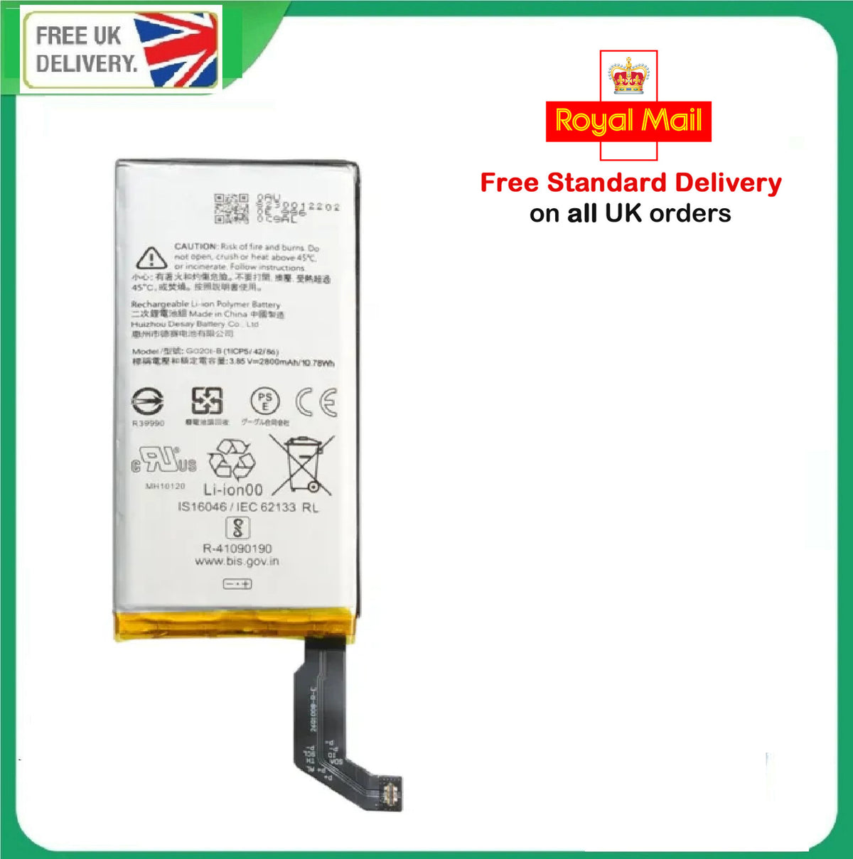 For Google Pixel 4 Battery 2800mAh G020I G020I-B G020M G020I GA011