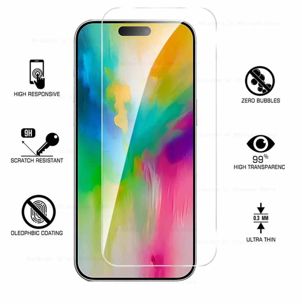 Gorilla Screen Protector Tempered Glass Clear For iPhone 16 15 14 Plus Pro Max