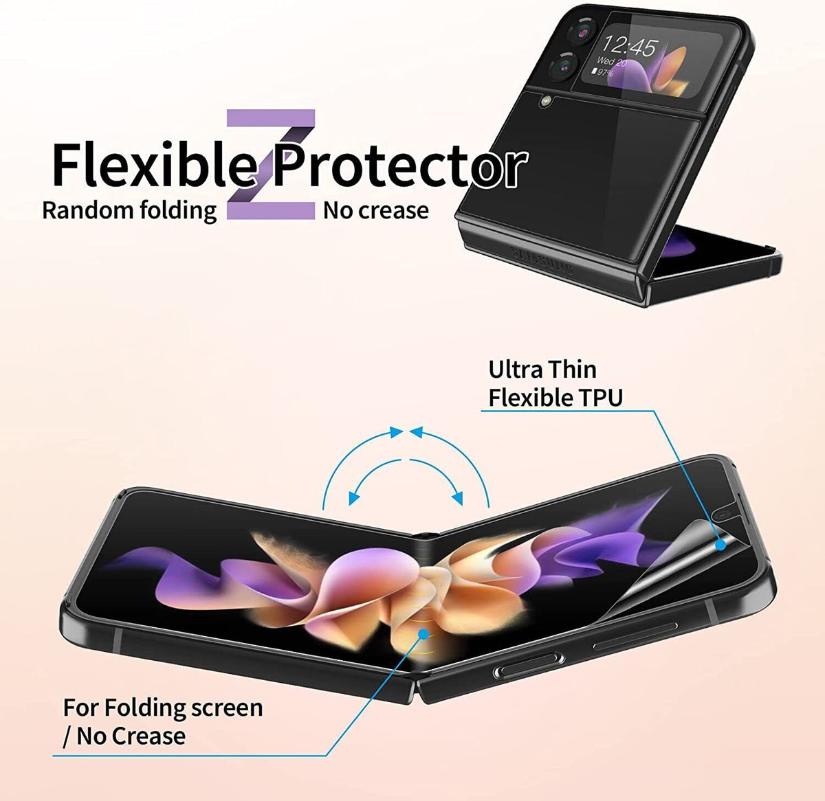 SCREEN Protector For Samsung Galaxy Z Flip 3/4/5 Hydrogel Cover - Clear TPU FILM