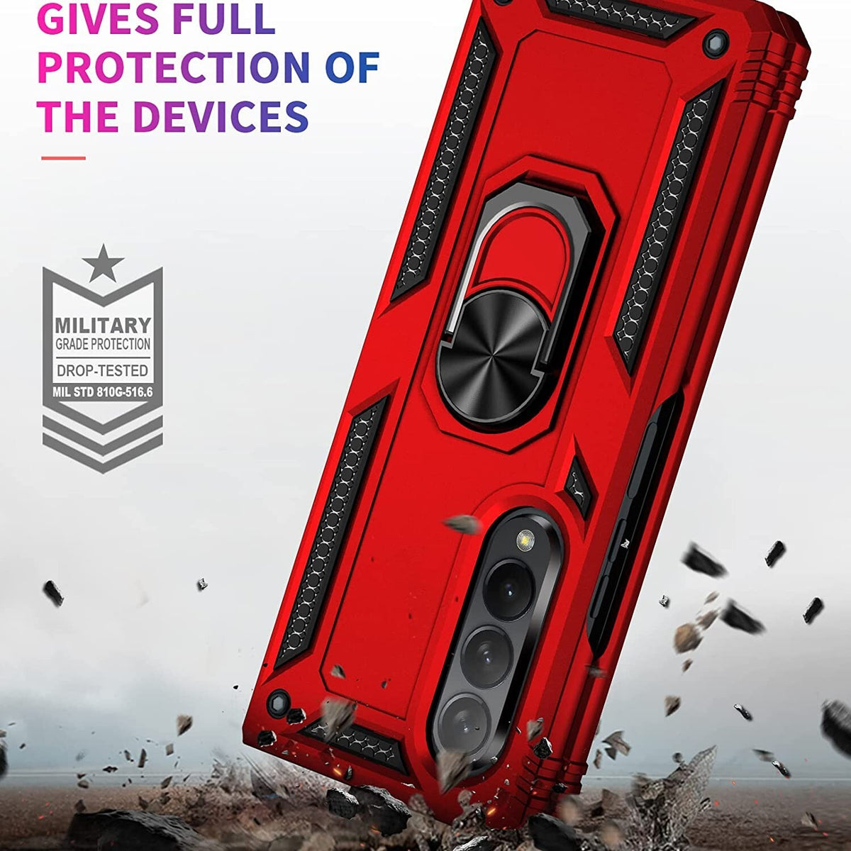 For Samsung Galaxy Z Flip3/Z Fold3 5G Magnetic Armor Stand Ring Back Case Cover