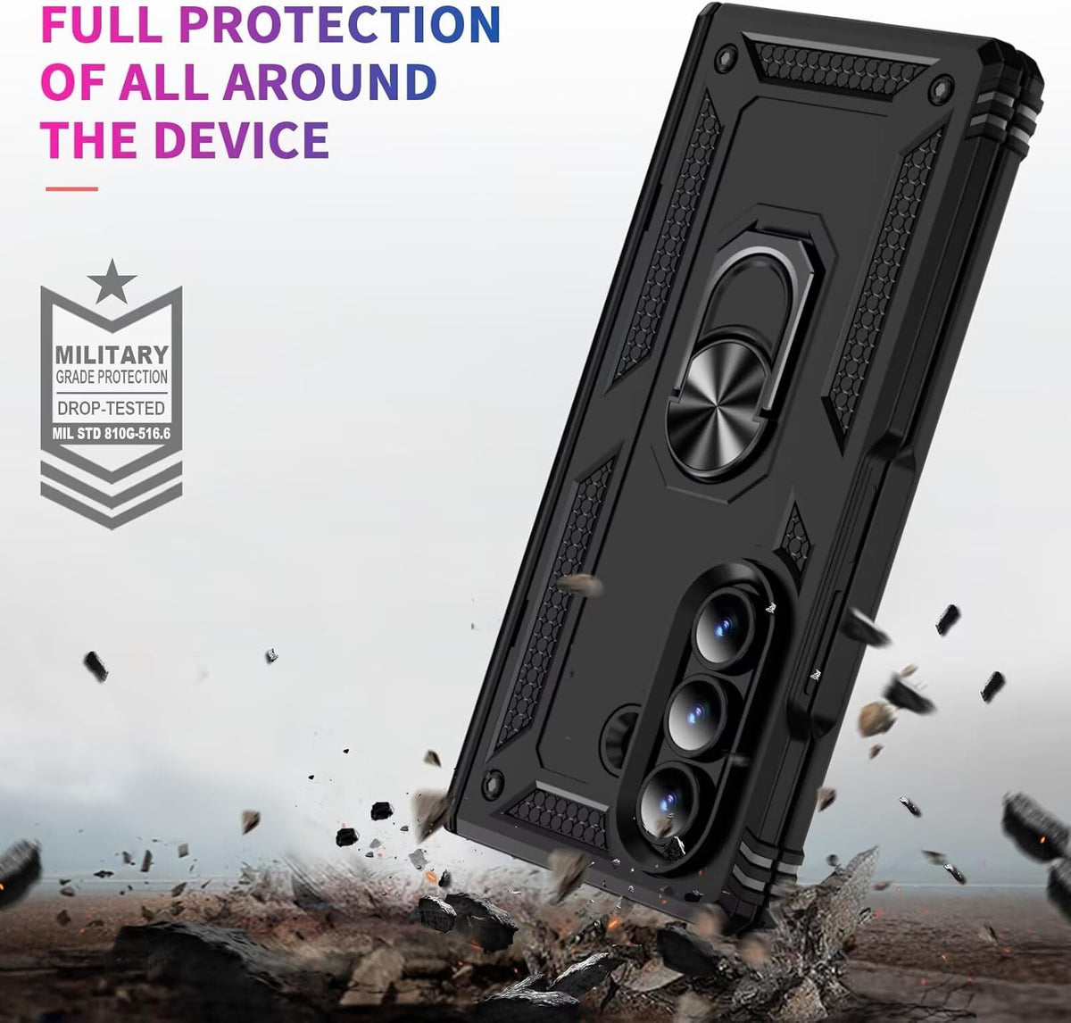 Shockproof HeavyDuty Ring Armor Case for Samsung Galaxy Z Fold 7 6 5 4