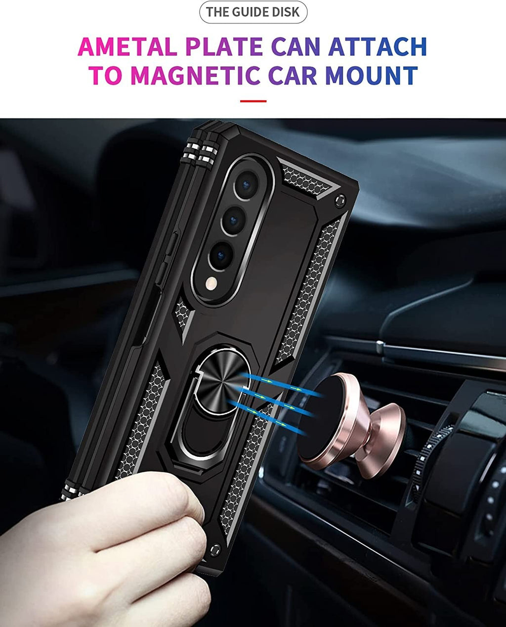 For Samsung Galaxy Z Fold 6 5 4 3 Shockproof Rugged Armor Case Ring Stand Cover