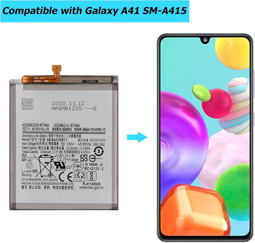 For Samsung EB-BA415ABY Battery For Galaxy A41 SM-A415f /  3500 mAh