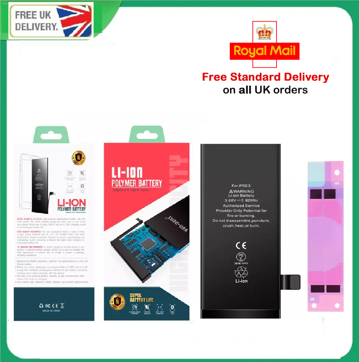 iPhone SE 2022 SE3 Replacement Battery Premium Quality 2018mAh with Adhesive
