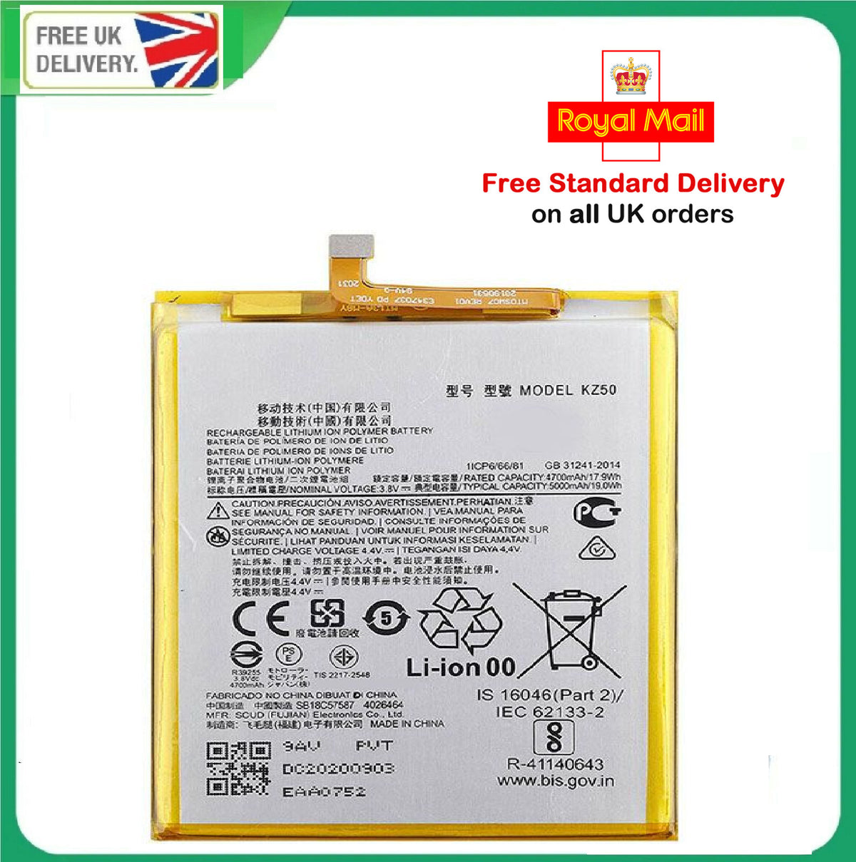 For Motorola Moto G8 Power 2020 KZ50 Battery 5000mAh XT2041-1 XT2041-3
