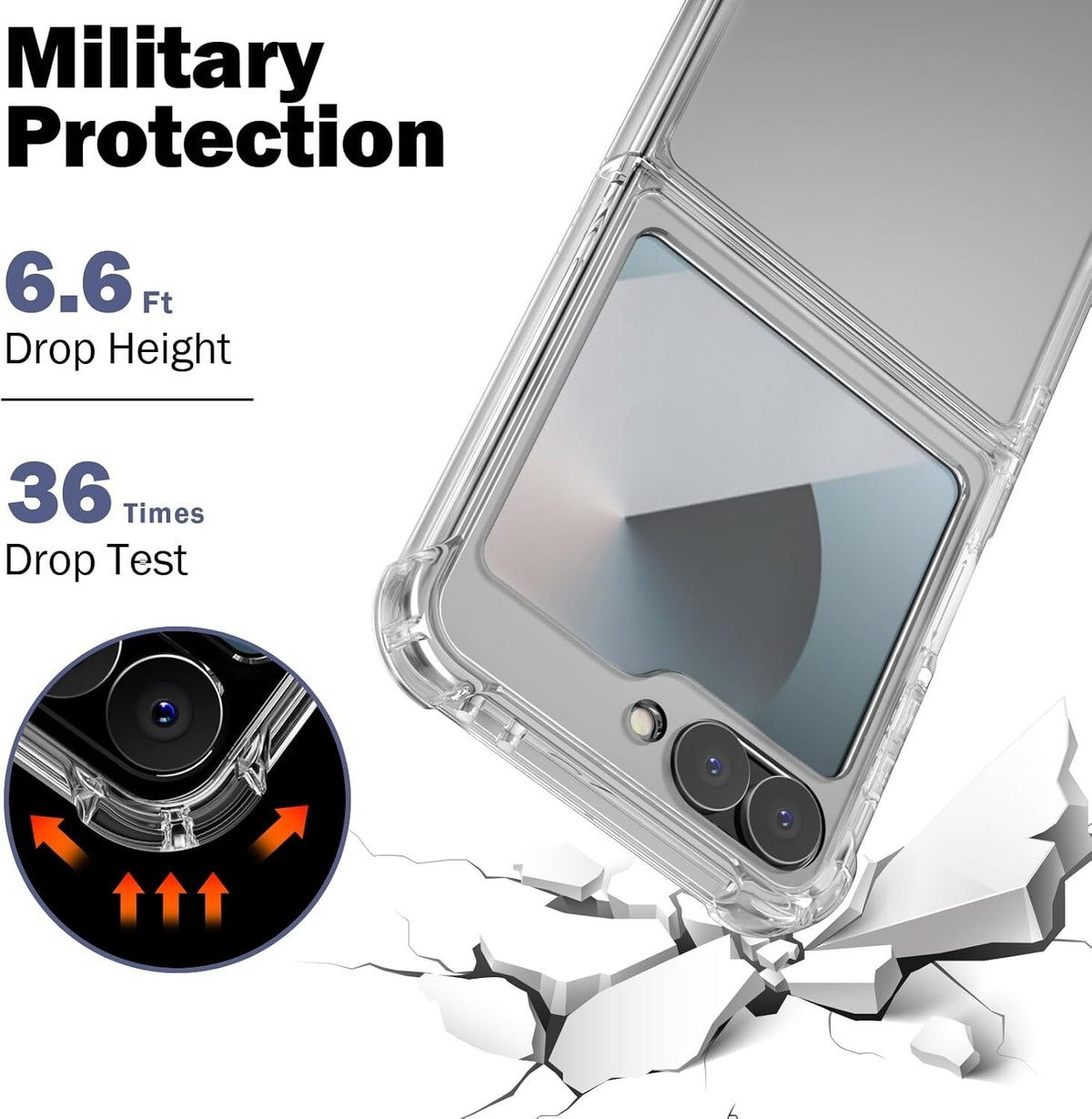 Clear Case For Samsung Galaxy Z Flip 6 Shockproof Slim Bumper Phone Cover