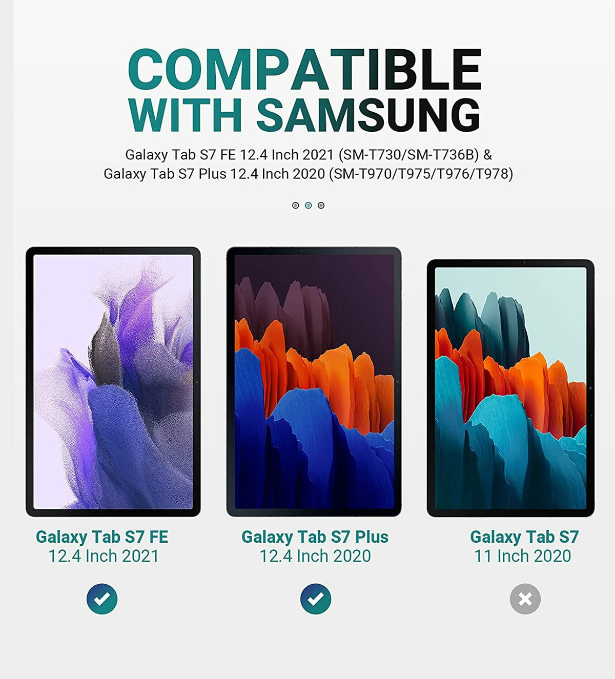 Tempered Glass Screen Protector For Samsung Galaxy Tab S7 FE 12.4 inch