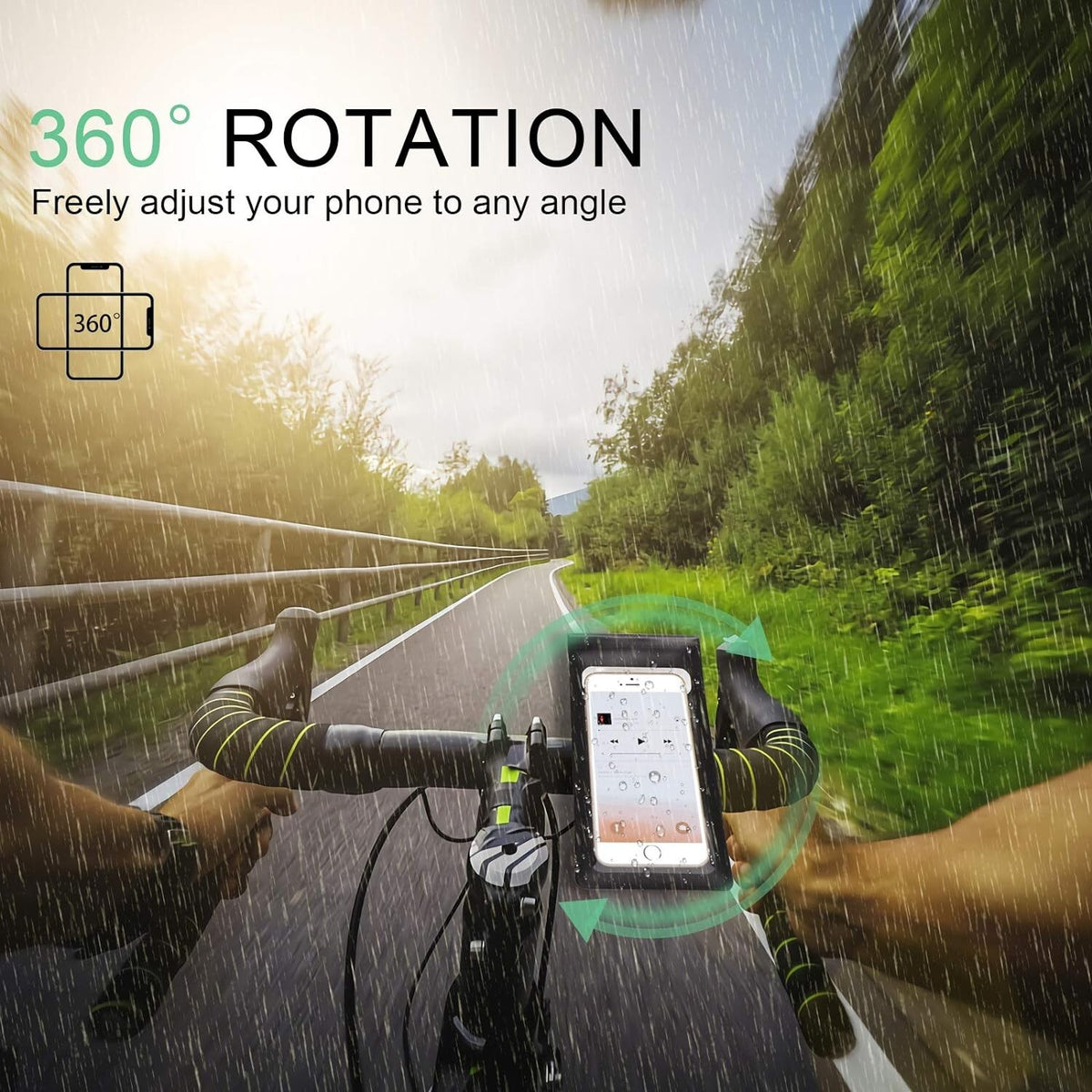Mount Holder Bicycle Motor Bike 360° Waterproof Case Cover For All Mobile Phones