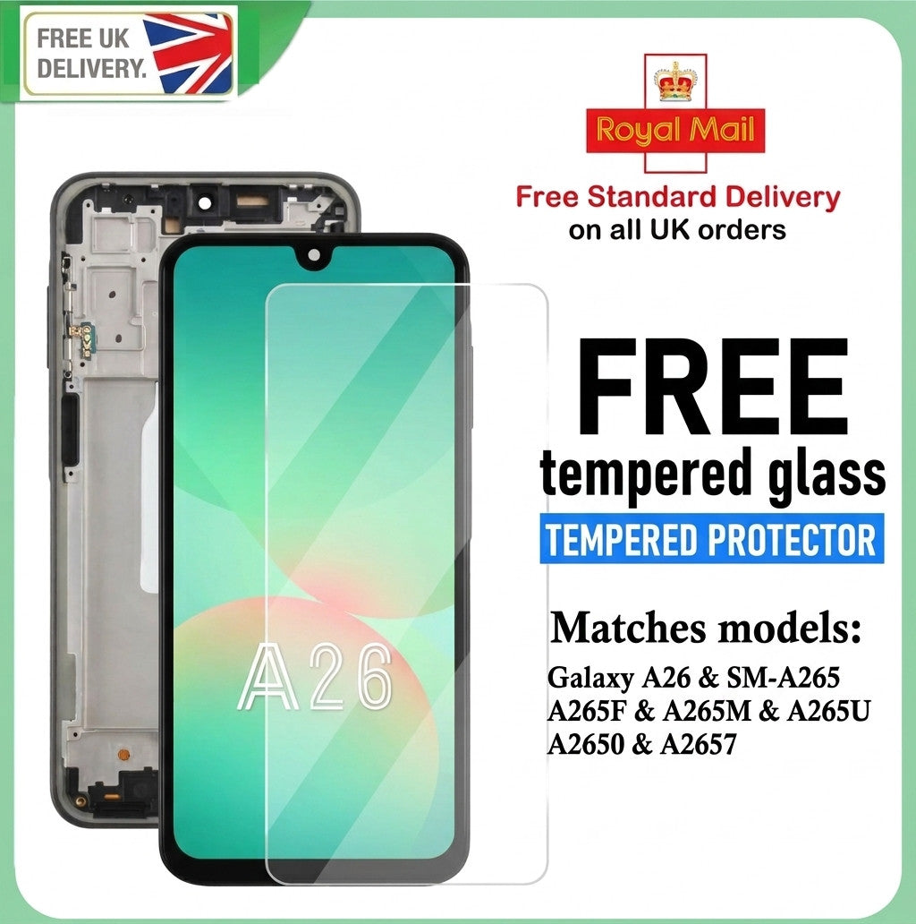 For Samsung Galaxy A26 5G SM-A266E LCD Display Touch Screen Digitizer Frame