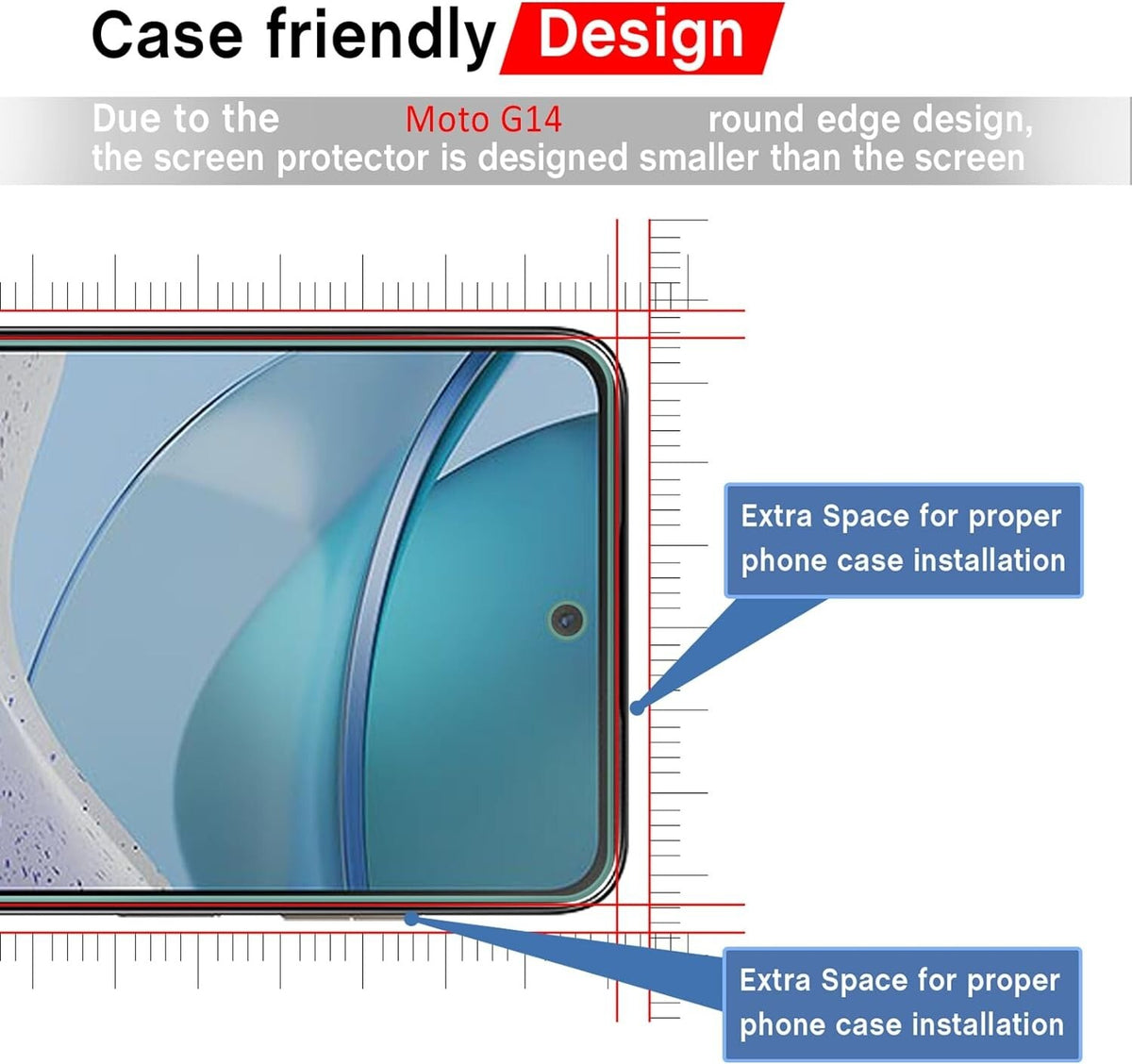 Gorilla Tempered Glass Screen Protector For Motorola Moto G54 5G, G14, G73