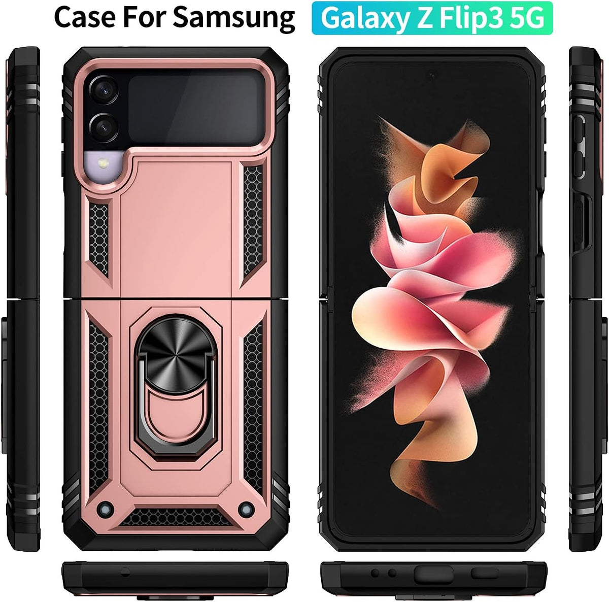 Case For Samsung Galaxy Z Flip 4 3 Shockproof Slim Ring Armor Case Z Flip 4 3