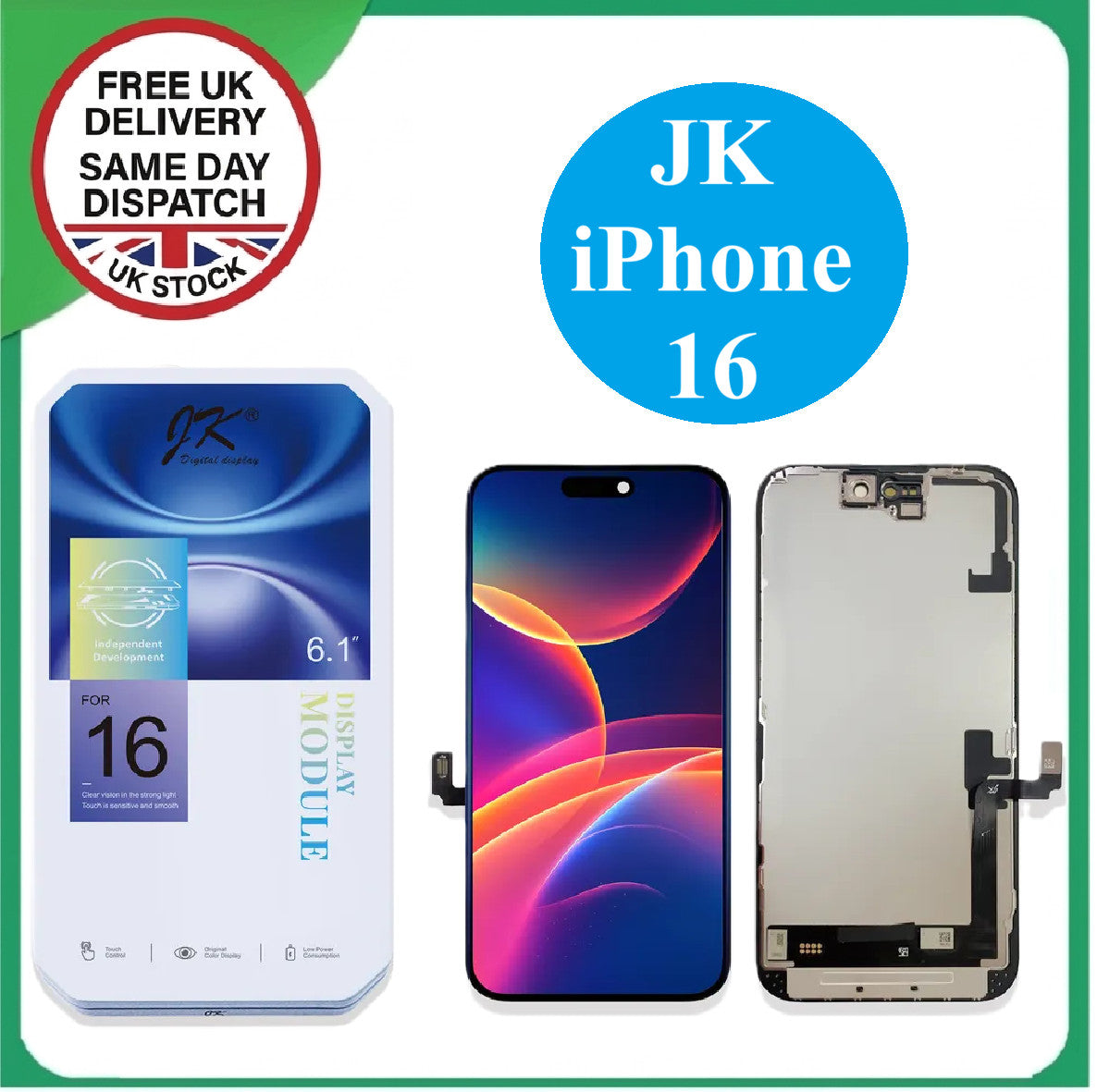 For iPhone 16 Incell Premium LCD Screen Replacement Digitizer Display JK lcd