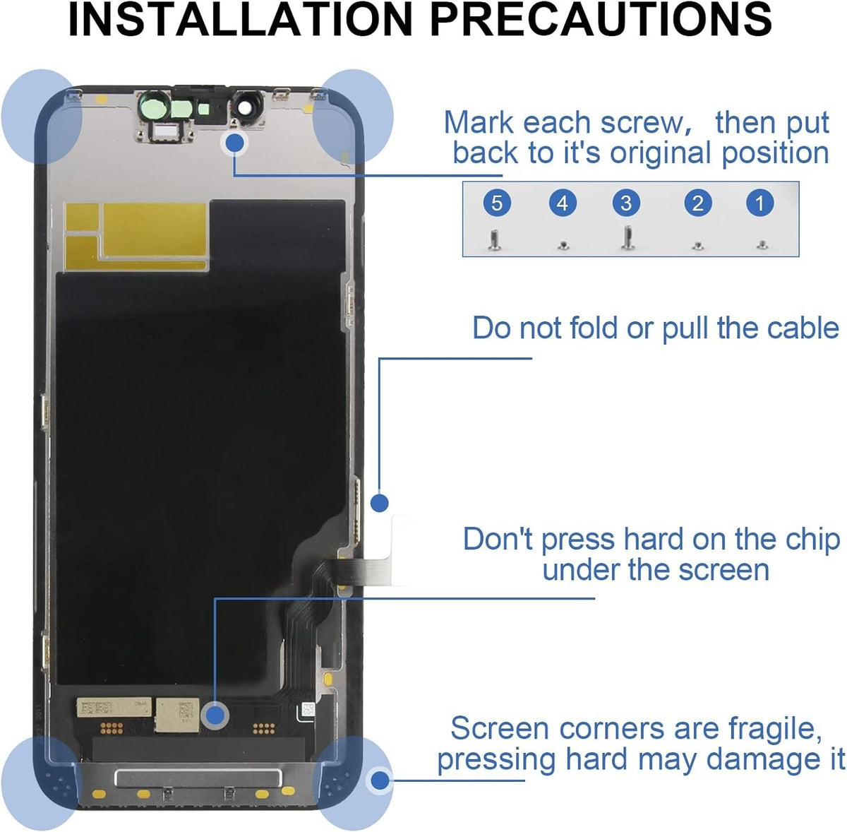 For Apple iPhone 13 LCD Screen Replacement Touch Digitizer Waterproof Adhesive