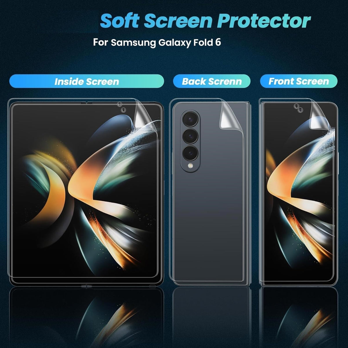 For Samsung Galaxy Z Fold 6 Hydrogel Front Back Soft Film Screen Guard Protector