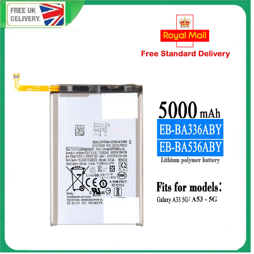 New Battery For Samsung Galaxy A33 5G A53 5G EB-BA336ABY 5000mAh SM-A336B-UK