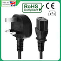 IEC Kettle Lead Power Cable 3 Pin UK Plug For PC Monitor TV C13 to BS1363 Lot