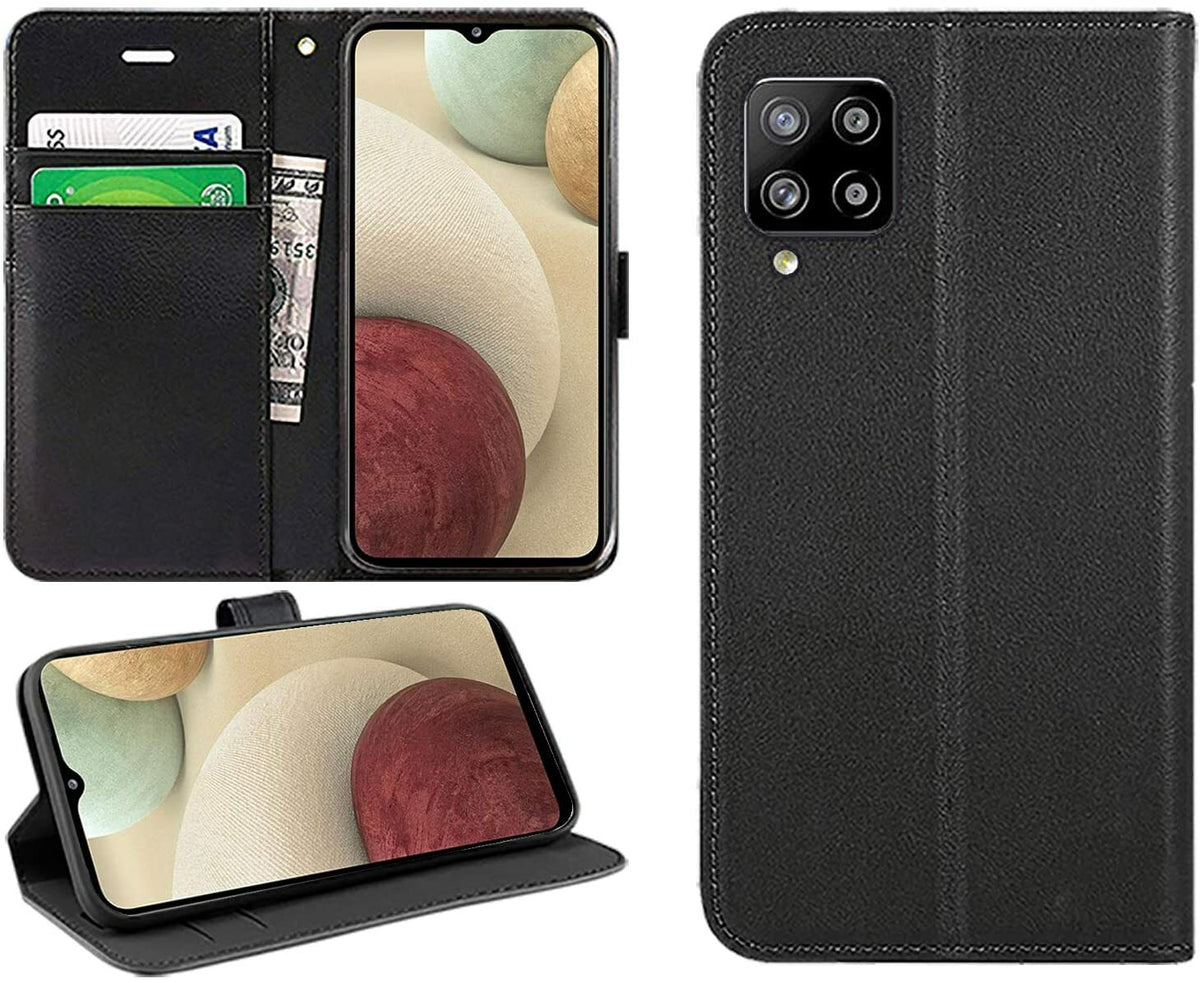 For Samsung Galaxy A12 Case Leather Wallet Book Flip Stand Cover for A12 Phone