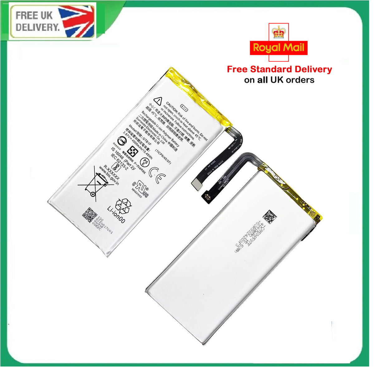 For Google Pixel 5 Battery GTB1F 4080mAh GD1YQ GTT9Q