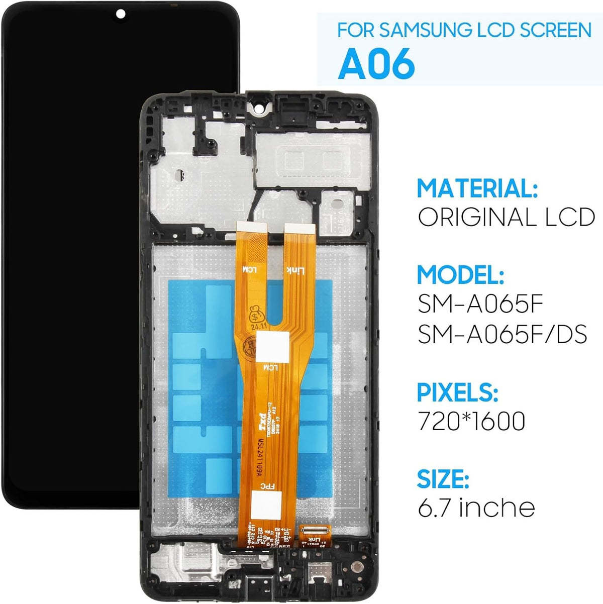 For Samsung GalaxyA06 SM-A065F OLED Display Touch Screen Replacement LCD