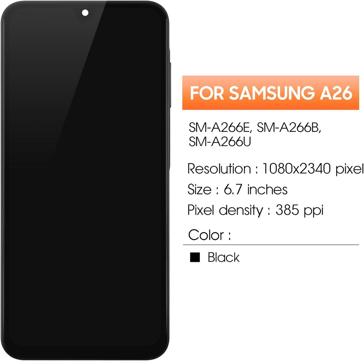 For Samsung Galaxy A26 5G SM-A266B OLED LCD Display Touch Screen Replacement LCD