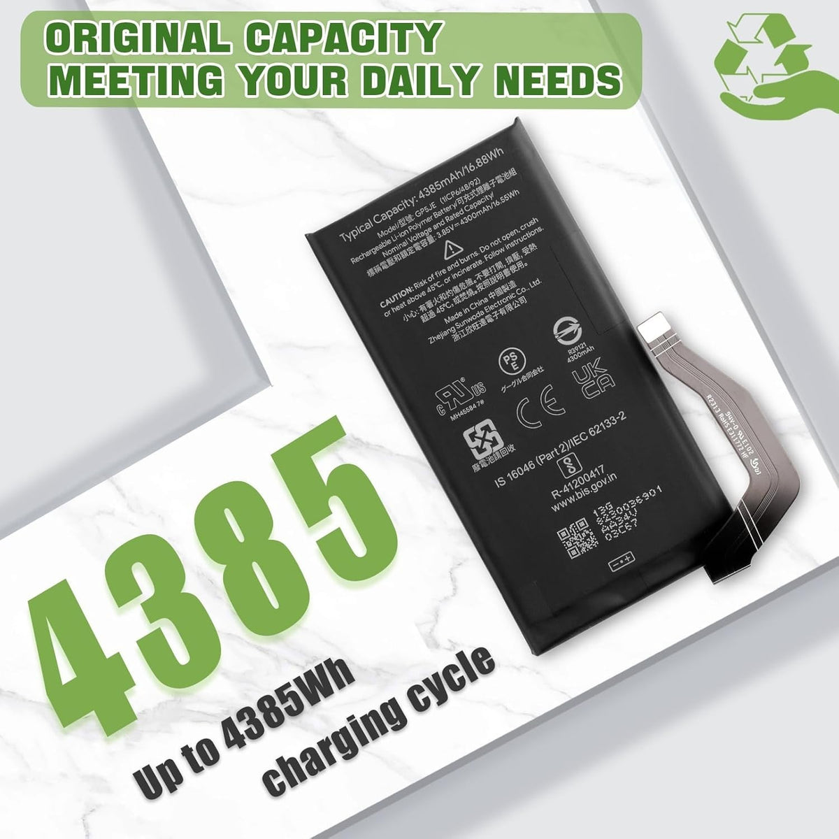 FOR GOOGLE PIXEL 7A BATTERY 4385mAh GP5JE OEM UK REPLACMENT BATTERY+ ADHESIVE