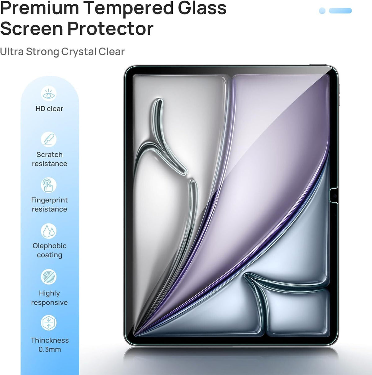 For iPad Air 13-Inch M2 (2024) Tempered Glass Screen Protector for iPad Air 13