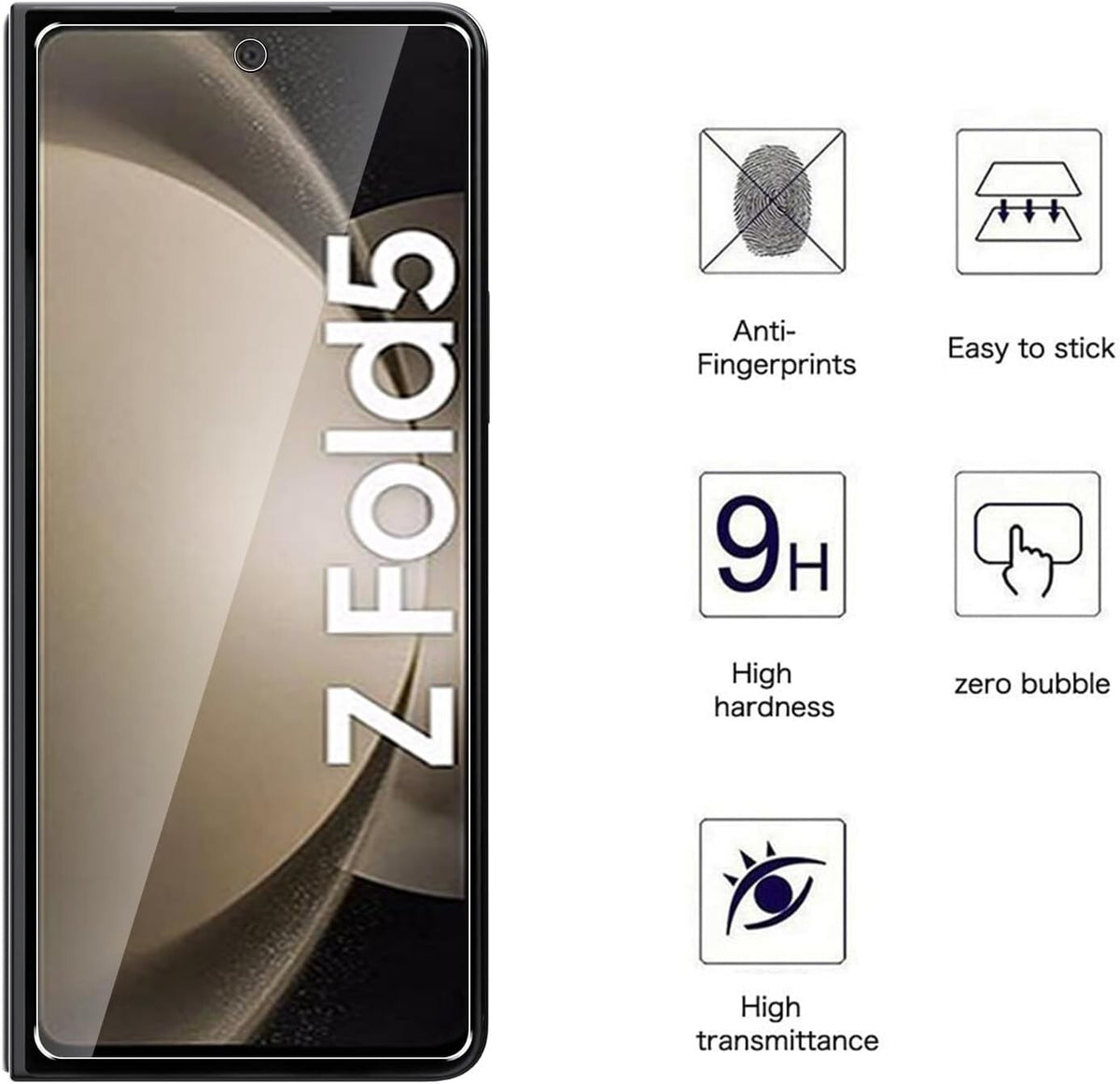 Genuine Tempered Glass Screen Protector Film For Galaxy Z Fold 5 5g 2023