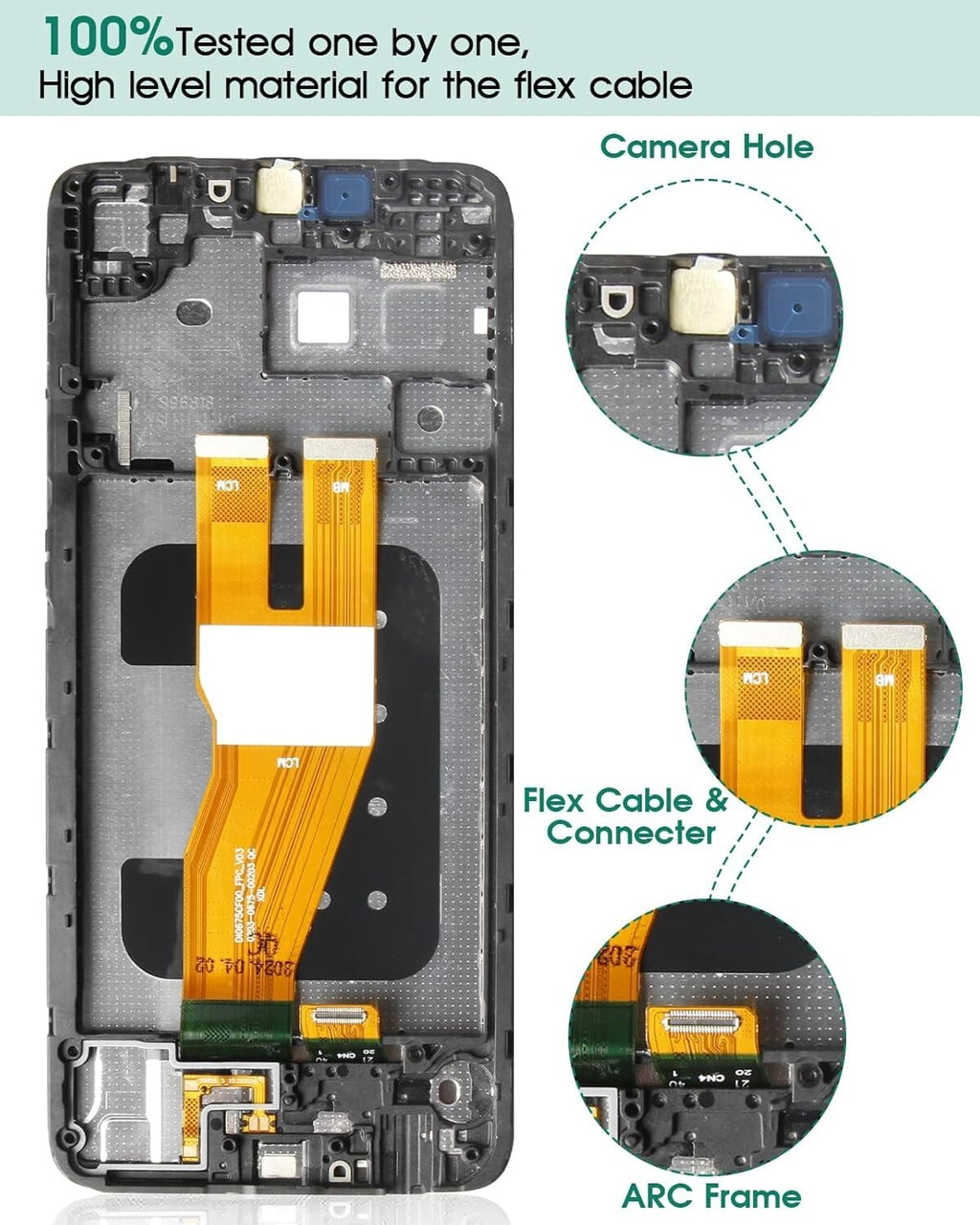 For Galaxy A05 A055 SM-A055F A055F/DS A055M/DS LCD Display Touch Screen Frame