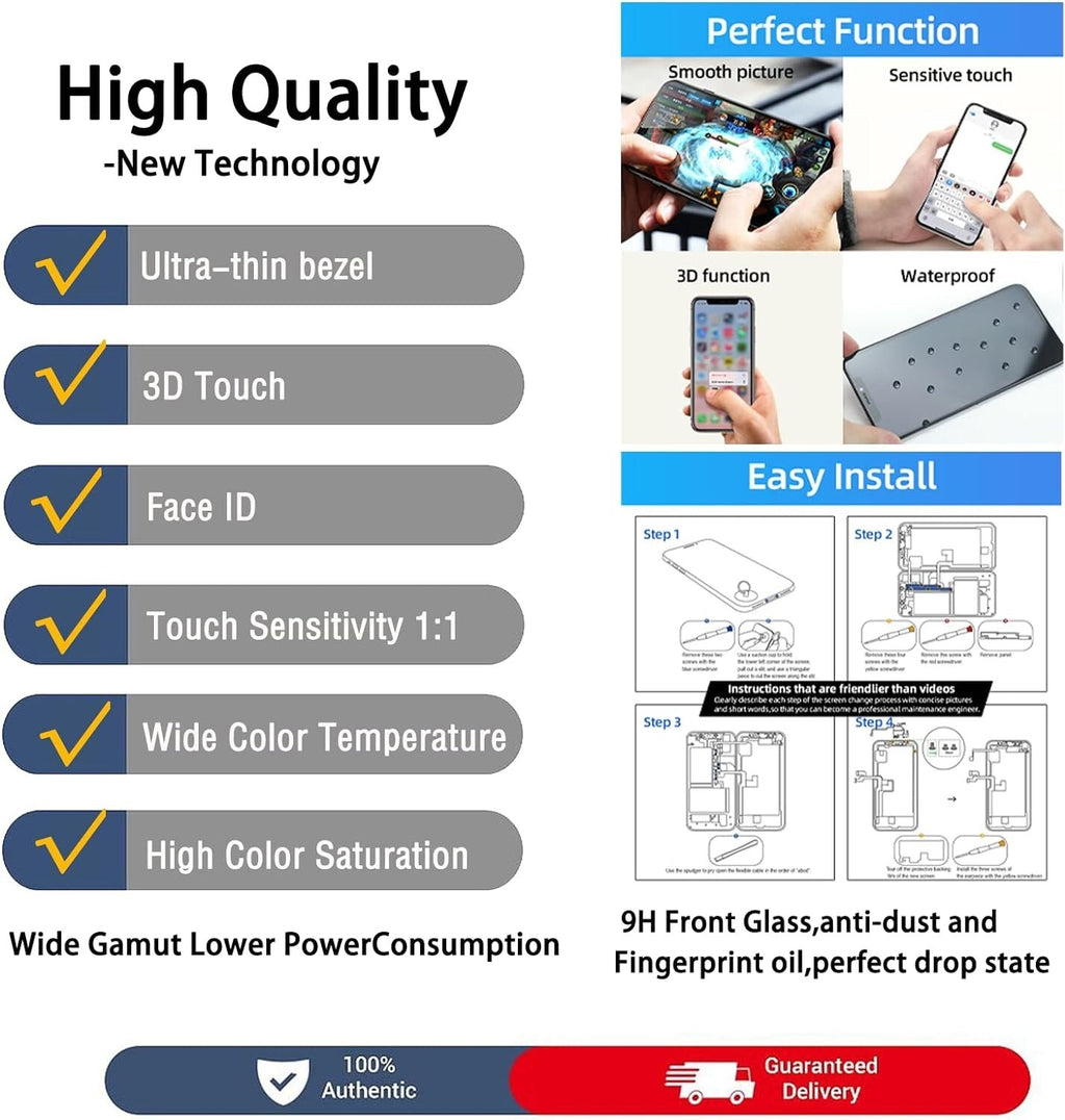 iPhone XR LCD Screen Replacement JK Display Assembly 3D Touch Digitizer