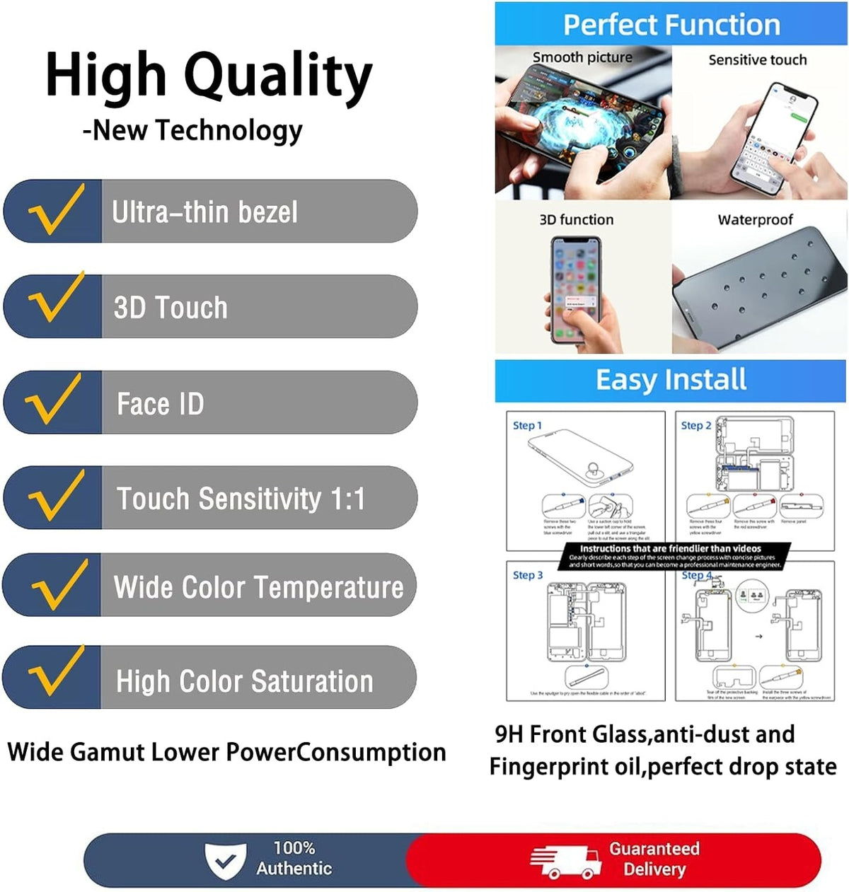 iPhone XR LCD Screen Replacement JK Display Assembly 3D Touch Digitizer